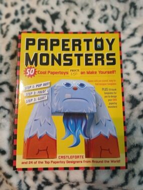 Papertoy Monsters Book - Yellow Cover with Blue & Orange Monster
